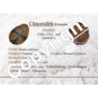 Chiastolith Anhnger auch Kreuzstein Trommelstein ca. 25 - 35 mm mit Bohrung: ca. 2,5 mm
