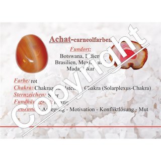 Carneol - Achat hell Anhnger flacher Trommelstein in Tropfen Form ca. 30 x 20 mm mit Bohrung; ca. 2,5 mm