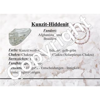 Kunzit und Hiddenit Kette Free Form Lnge 45 cm mit 925er Silber Karabiner Verschluss