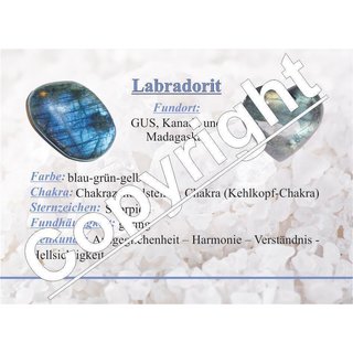 Labradorit Scheibenstein flacher Trommelstein A*Qualitt ca.30 - 40  mm 1 Stck