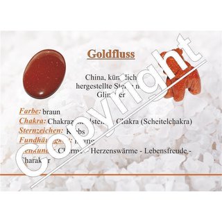 Goldfluss Anhnger flacher Trommelstein ca. 30 x 20 mm in Tropfen Form mit Bohrung ca. 2,5 mm