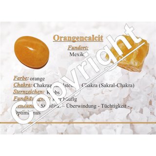 Orangencalcit Calcit orange Anhnger flacher Trommelstein ca. 30 x 20 mm mit Bohrung ca. 2,5 mm