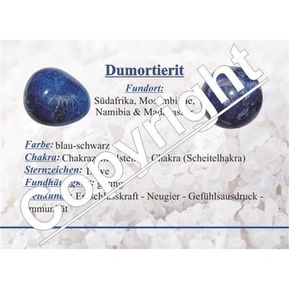 Dumortierit Anhnger flacher Trommelstein XL ca. 35 x 30 mm in Tropfen Form mit Bohrung: ca. 2,5 mm