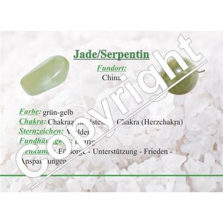 Jade wei Anhnger Trommelstein ca. 30 x 20 mm mit Bohrung ca. 2,5 mm