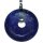 Lapislazuli 45 mm Ø Donut Anhänger rund mit silberfarbigerm Clip