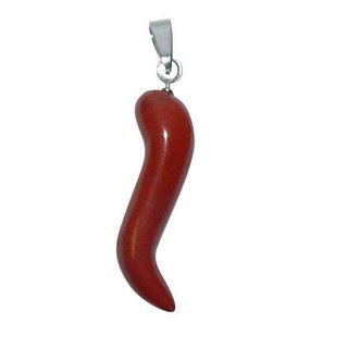 Jaspis rot Edelstein Anhnger in Wellenform ca. 6 x 6 x 30 mm