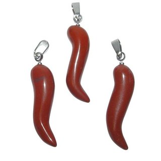 Jaspis rot Edelstein Anhnger in Wellenform ca. 6 x 6 x 30 mm