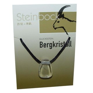 Steinbock Sternzeichen Karte 22.12. - 20.01.Glcksstein Bergkristall