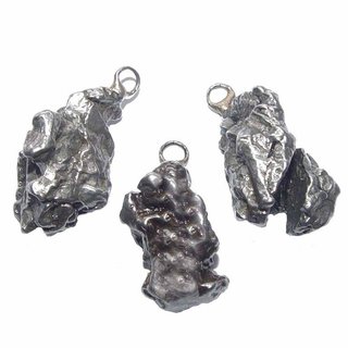 Meteorit Anhnger mit einer Metallse mit Echtheitszertifikat ca. 15 - 20 mm ca. 5,5-8 g