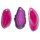 Achatscheibe Anh. in PINK mit schwarzem Textilband ca.60x25mm