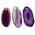 Achatscheibe Anh. in LILA mit schwarzem Textilband ca.40x20mm