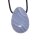 Chalcedon Anhänger flacher Trommelstein ca. 30 x 20 mm in Tropfen Form mit Bohrung: ca. 2,5 mm