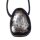 Hypersthen Anhänger flacher Trommelstein ca. 30 x 20 mm in Tropfen Form mit Bohrung: ca. 2,5 mm