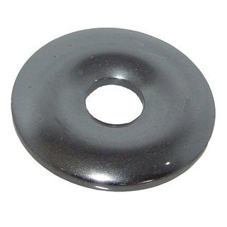 Hämatit Ø 40 mm Donut Anhänger auch Blutstein genannt schönes glänzendes grau anthrazit