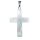 Perlmutt Kreuz Anhänger ca. 25x18mm natur - champagner Farben mit silberfarbener Öse