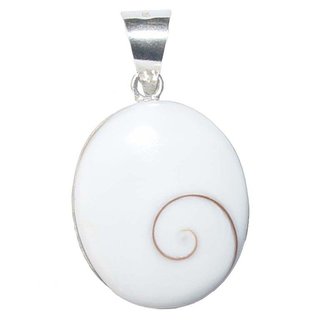 Operculum (Shiva - Auge) mit Paua Shell Muschel 925er Silber Anhnger oval ca. 20 x 25 mm