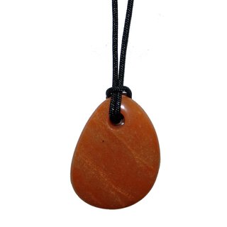 Aventurin rot - Sonnenstein flacher Edelstein Anhnger Free Form ca. 30 x 45 mm mit Bohrung
