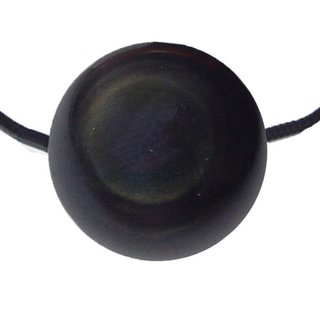 Regenbogen Obsidian Kugel Anhänger Ø 18 mm mit Band A* extra schimmerndes Farbspiel
