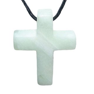 Jade/Serpentin Kreuz  Anhnger XL ca. 45 x 35 x 8 mm mit Bohrung ca. 2,5 mm