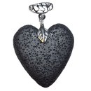 Lava Herz Anhnger mit silberfarbenem Clip Gre: ca. 40...