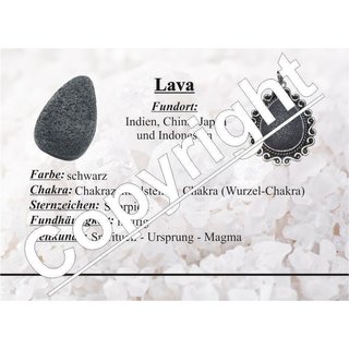 Lava Herz XL Anhänger mit silberfarbenem Clip ca. 50 mm plus Öse ca. 12 mm