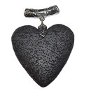 Lava Herz XL Anhnger mit silberfarbenem Clip ca. 50 mm...