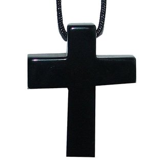 Onyx Kreuz Anhnger ca. 45 x 35 x 8 mm mit einer ca. 2,5 mm Bohrung