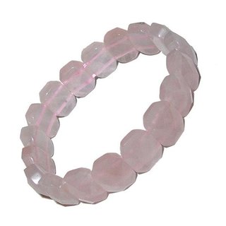 Rosenquarz Armband facettiert auf Stretchband