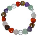 Herz Herzchenarmband Multi Color Edelstein elastisch