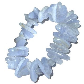 Chalcedon Stäbchen Armband  schöne hell blaue Aqua Farbe auf Stretchband