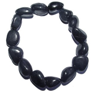 Shungit / Schungit Armband aus polierten Nuggets ca. 5x10 mm auf Stretchband