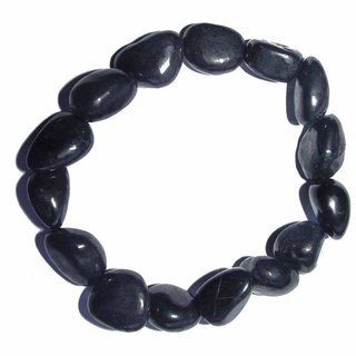 Shungit / Schungit Armband aus polierten XL Nugget ca. 10x15 mm auf Stretchband