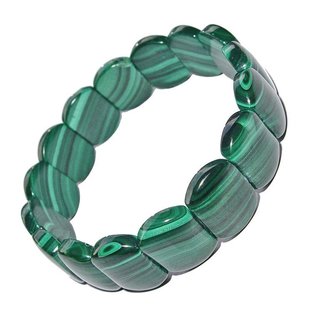 Malachit Armband flach anliegend schöner grün gemaserter Malachit A* Qualität