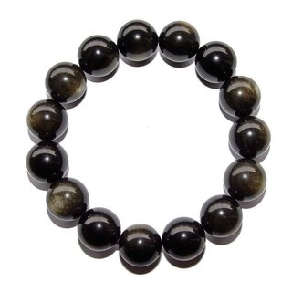 Gold Obsidian Kugel Armband 14 mm wunderschner Goldschimmer A*extra