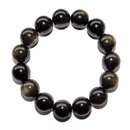 Gold Obsidian Kugel Armband 14 mm wunderschner...