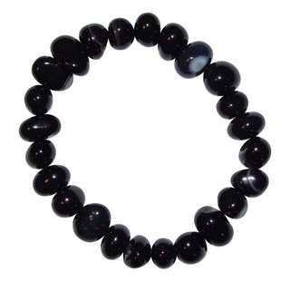 Achat schwarz (coloriert) Armband schnes Trommelstein Edelsteinarmband echter Hingucker