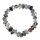 Bergkristall mit Einschlüssen - Einwachsungen schönes Trommelstein Edelsteinarmband auf Stretchband