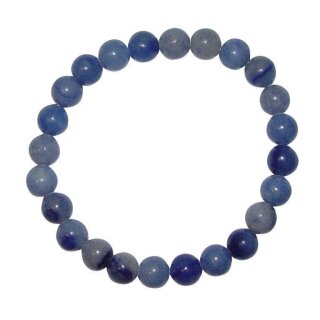 Blauquarz 8 mm Ø Kugel Armband schöne blaue Maserung auf Stretchband