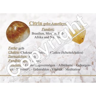 Citrin (Amethyst gebrannt) aus polierten kleinen Nugget Edelsteinen auf Stretchband