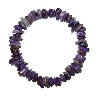 Charoit Trommelstein Armband schne lila Farbe und Maserung auf Stretchband