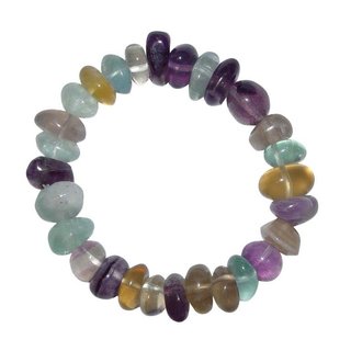 Fluorit Armband schnes Trommelstein Edelsteinarmband auf Stretchband