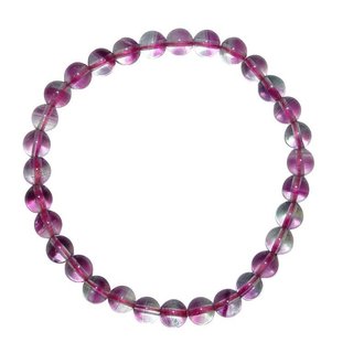 Fluorit Armband lila (pink) 6 mm  Kugel Edelsteinarmband schner klarer Fluorit