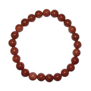 Goldfluss (synthetisch) 6 mm Kugel Armband schner brauner Glimmer / Glitzer auf Stretchband