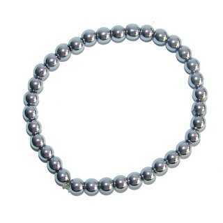 Hmatit mit Silber Legierung Kugel Armband  6 mm ca. 19 cm
