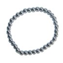Hmatit mit Silber Legierung Kugel Armband  6 mm ca. 19 cm