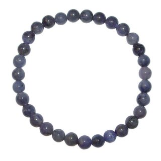 Iolith Armband 6 mm Ø Kugel man nennt ihn auch ugs. Wasser Saphir auf Stretchband
