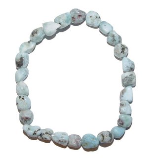 Larimar Armband kleine polierte Nuggets auch Atlantisstein genannt auf Stretchband