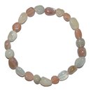 Mondstein natur dunkel und hell Trommelstein Armband auf...