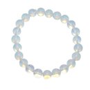 Opalith (Glas, synthetisch) 6 mm Kugel Armband mit blauem...