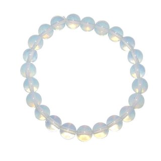 Opalith (Glas, synthetisch) 8 mm Kugel Armband mit blauem Opal Schimmer